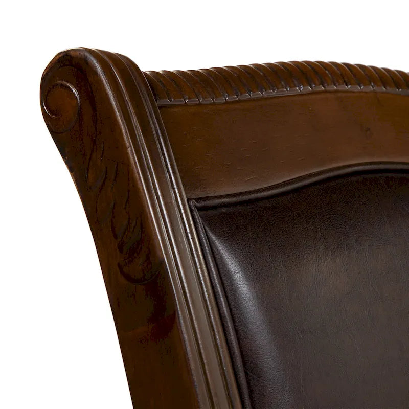 Chaises de salle à manger Tima en similicuir traditionnel avec accoudoirs (lot de 2) par Furniture of America