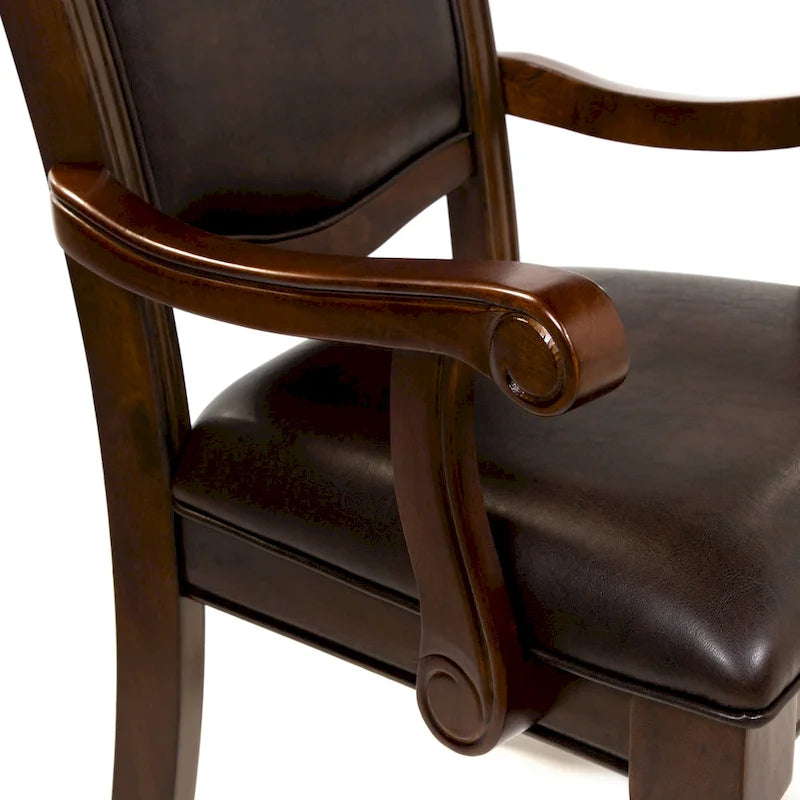 Chaises de salle à manger Tima en similicuir traditionnel avec accoudoirs (lot de 2) par Furniture of America