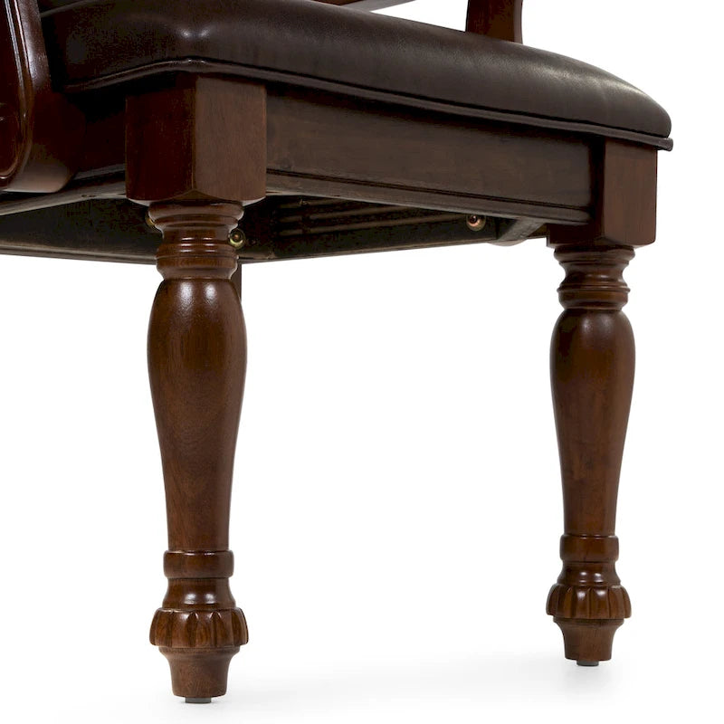 Chaises de salle à manger Tima en similicuir traditionnel avec accoudoirs (lot de 2) par Furniture of America