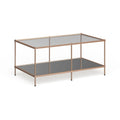 Table basse rectangulaire dorée SEI Furniture Grant avec plateau en verre et étagère inférieure