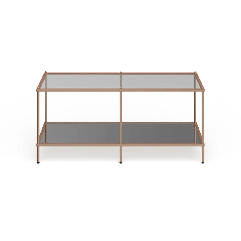 Table basse rectangulaire dorée SEI Furniture Grant avec plateau en verre et étagère inférieure