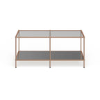 Table basse rectangulaire dorée SEI Furniture Grant avec plateau en verre et étagère inférieure