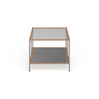 Table basse rectangulaire dorée SEI Furniture Grant avec plateau en verre et étagère inférieure