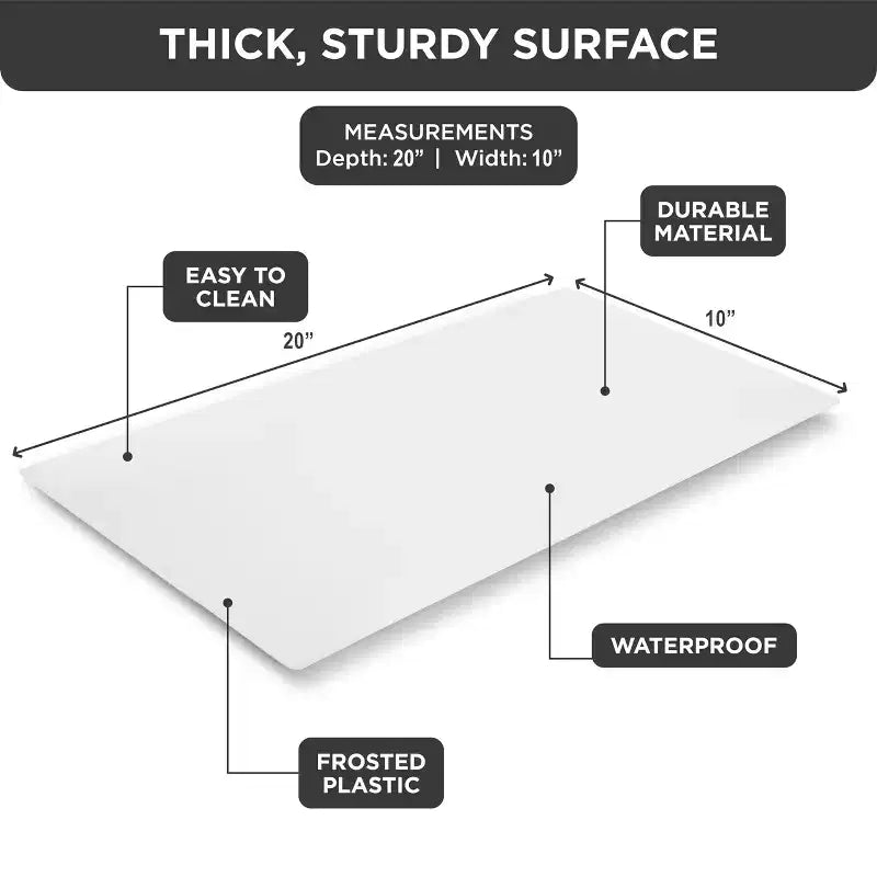Hold N Storage - Doublure d'étagère en plastique rigide pour étagère coulissante, compatible avec les organiseurs d'armoires coulissants de même taille - Protecteur d'étagère dépoli transparent