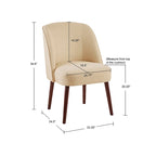 Chaise de salle à manger à dossier arrondi Madison Park Larkin Natural - 22,25l x 24,5p x 34,6h