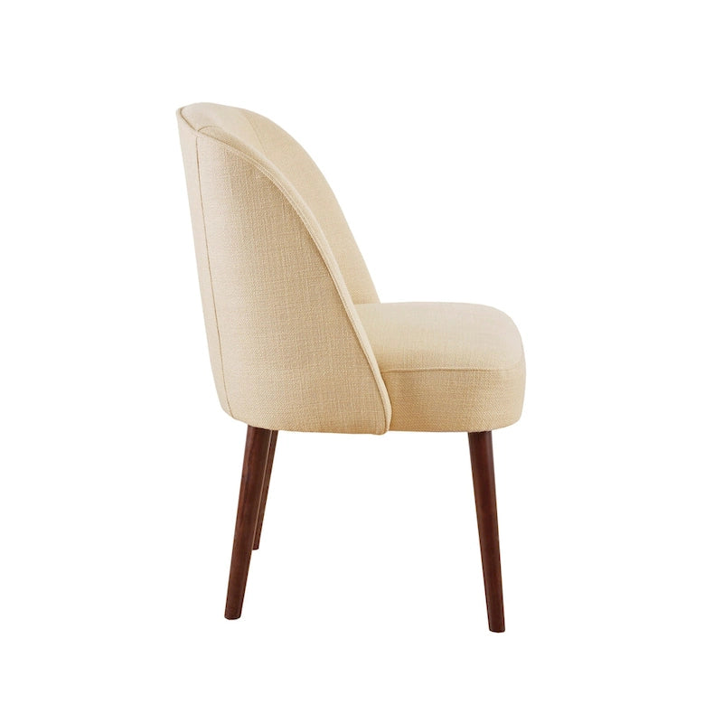 Chaise de salle à manger à dossier arrondi Madison Park Larkin Natural - 22,25l x 24,5p x 34,6h