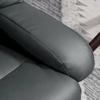 Fauteuil de massage inclinable HOMCOM avec pouf, fauteuil inclinable pivotant à 360° et repose-pieds, fauteuil inclinable en cuir PU, gris