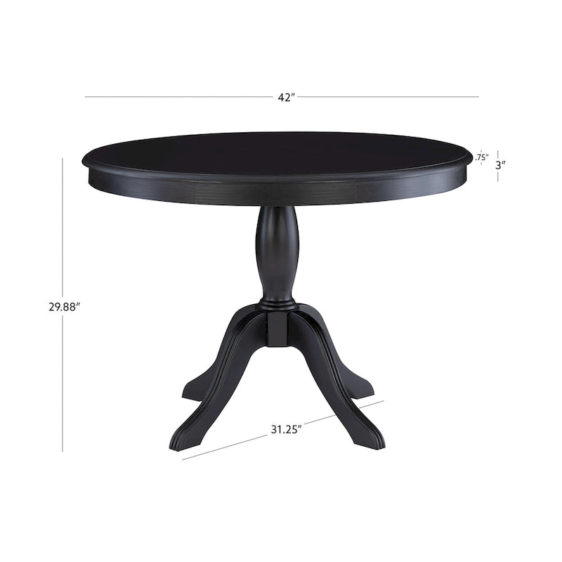 Table à pied rond en bois massif Josie