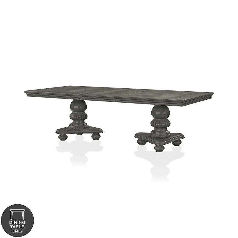 Table de salle à manger extensible en bois Tima grise de 103 pouces Furniture of America