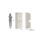 Homestyles Nantucket Sanded Off-White Pantry avec quatre portes - S/O