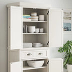 Homestyles Nantucket Sanded Off-White Pantry avec quatre portes - S/O