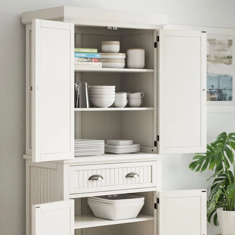 Homestyles Nantucket Sanded Off-White Pantry avec quatre portes - S/O