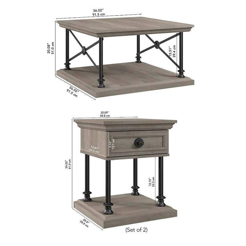 Table basse et tables d'appoint Coliseum Square par Bush Furniture