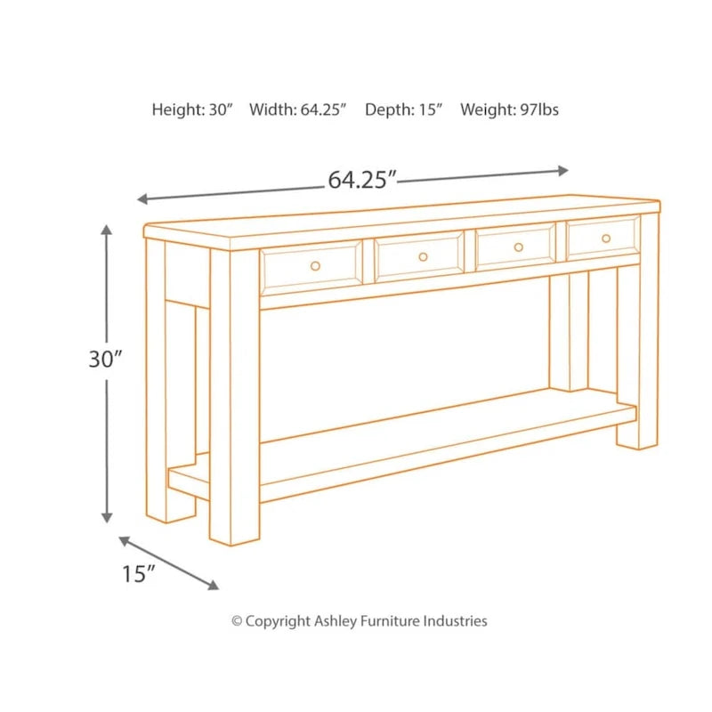 Table console noire Gavelston Signature Design by Ashley