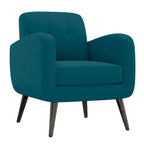 Fauteuil en lin bleu paon Mid-century Keflavik