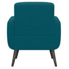 Fauteuil en lin bleu paon Mid-century Keflavik