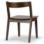 Lot de 2 chaises en bois massif marron foncé Astor avec dossier incurvé