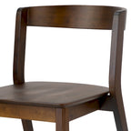 Lot de 2 chaises en bois massif marron foncé Astor avec dossier incurvé