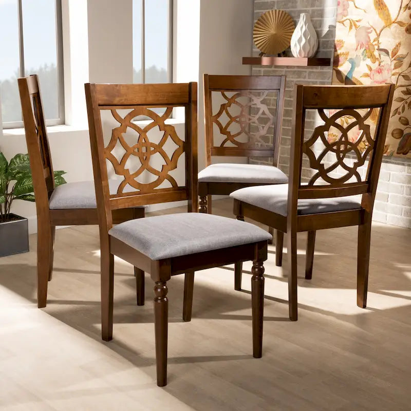 Ensemble de 4 chaises de salle à manger Lylah modernes et contemporaines