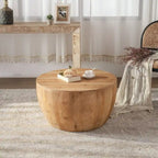 Table basse en bois en forme de tonneau style vintage