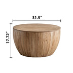 Table basse en bois en forme de tonneau style vintage