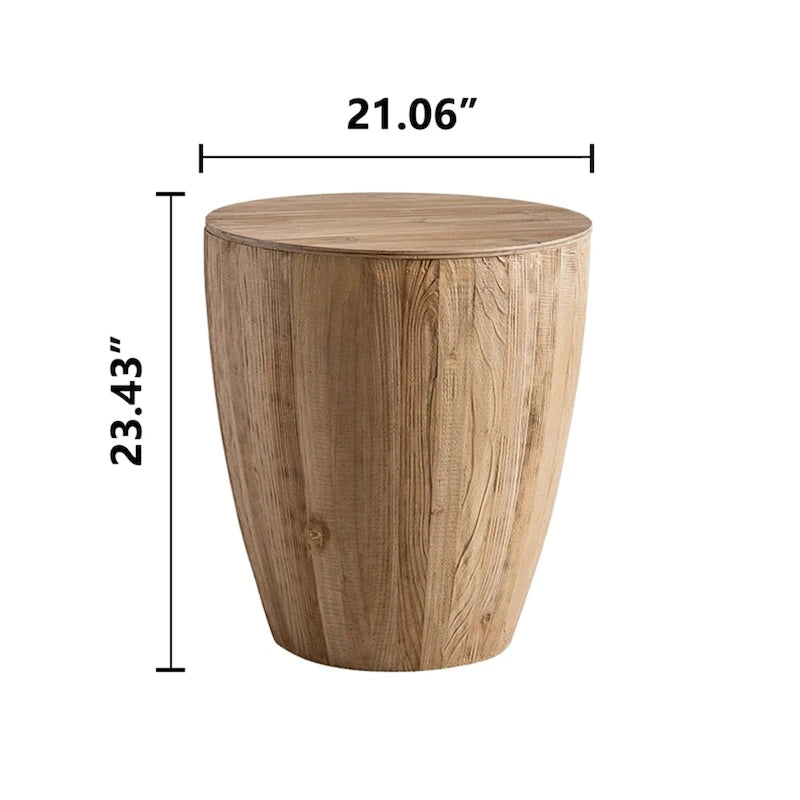 Table basse en bois en forme de tonneau style vintage