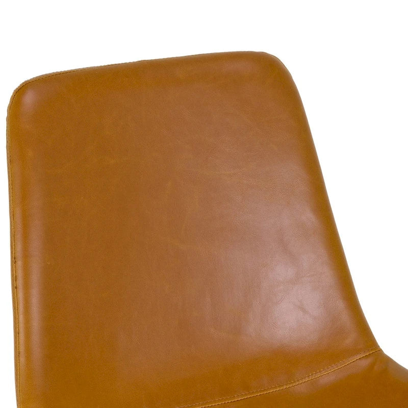 Chaises de salle à manger modernes Alary en similicuir marron caramel (lot de 2)