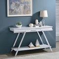Console de canapé Cas Modern White 48 pouces en acier avec 1 tiroir et étagère de Furniture of America