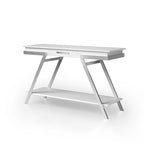 Console de canapé Cas Modern White 48 pouces en acier avec 1 tiroir et étagère de Furniture of America