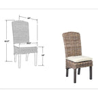 Chaises de salle à manger capitonnées en rotin naturel par East at Main (Lot de 2)
