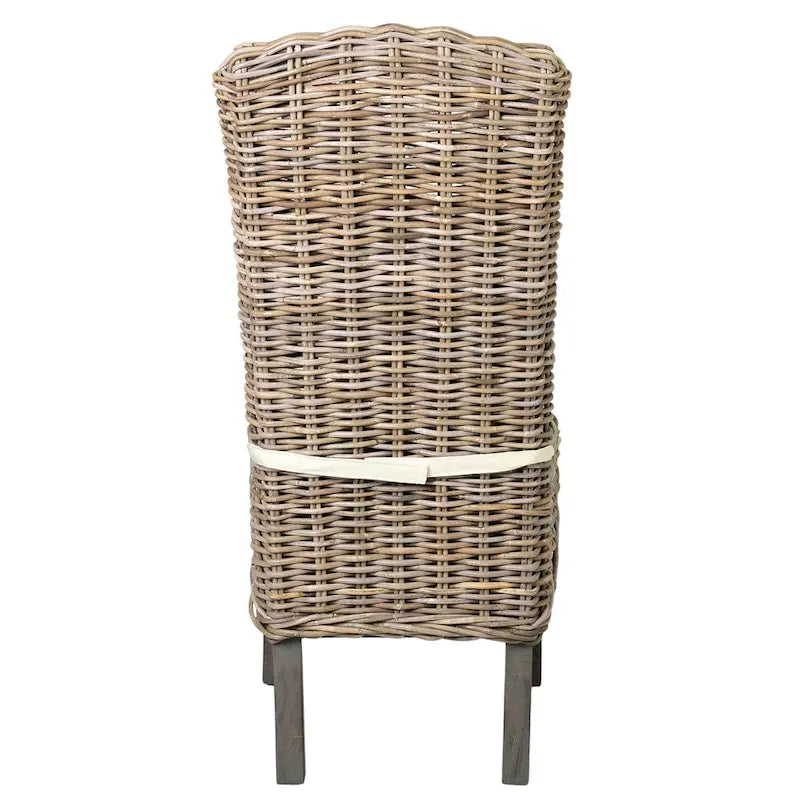 Chaises de salle à manger capitonnées en rotin naturel par East at Main (Lot de 2)