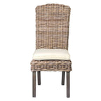 Chaises de salle à manger capitonnées en rotin naturel par East at Main (Lot de 2)