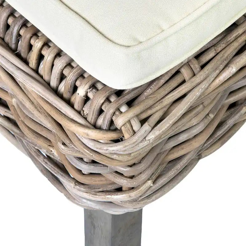 Chaises de salle à manger capitonnées en rotin naturel par East at Main (Lot de 2)