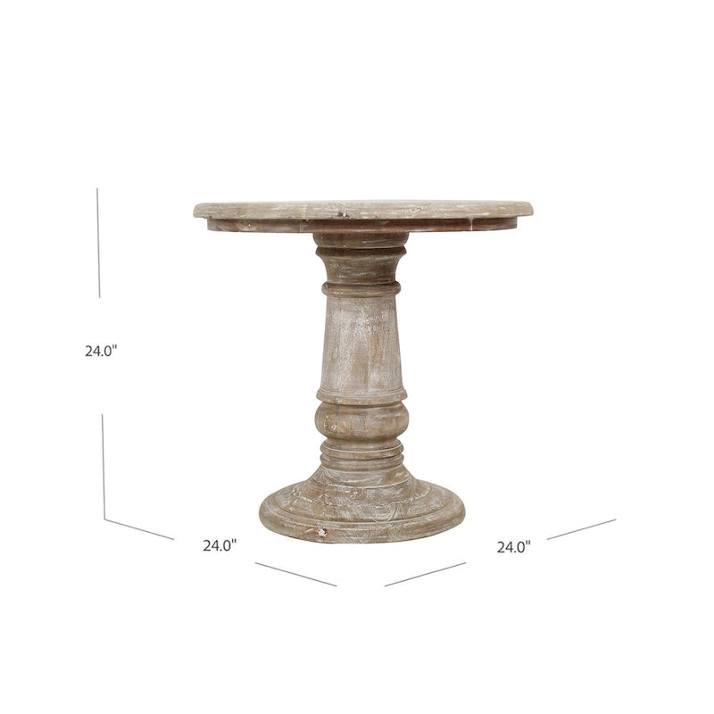 Table d'appoint ronde Kafe Natural en manguier par East at Main