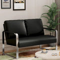 Petit canapé de type "loveseat", mini-canapé en cuir pour petits espaces, canapé loveseat en similicuir, petits canapés.