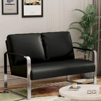 Petit canapé de type "loveseat", mini-canapé en cuir pour petits espaces, canapé loveseat en similicuir, petits canapés.