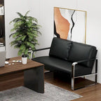 Petit canapé de type "loveseat", mini-canapé en cuir pour petits espaces, canapé loveseat en similicuir, petits canapés.