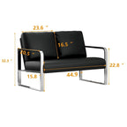 Petit canapé de type "loveseat", mini-canapé en cuir pour petits espaces, canapé loveseat en similicuir, petits canapés.