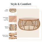 Table basse ronde en rotin Doolittle