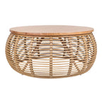 Table basse ronde en rotin Doolittle