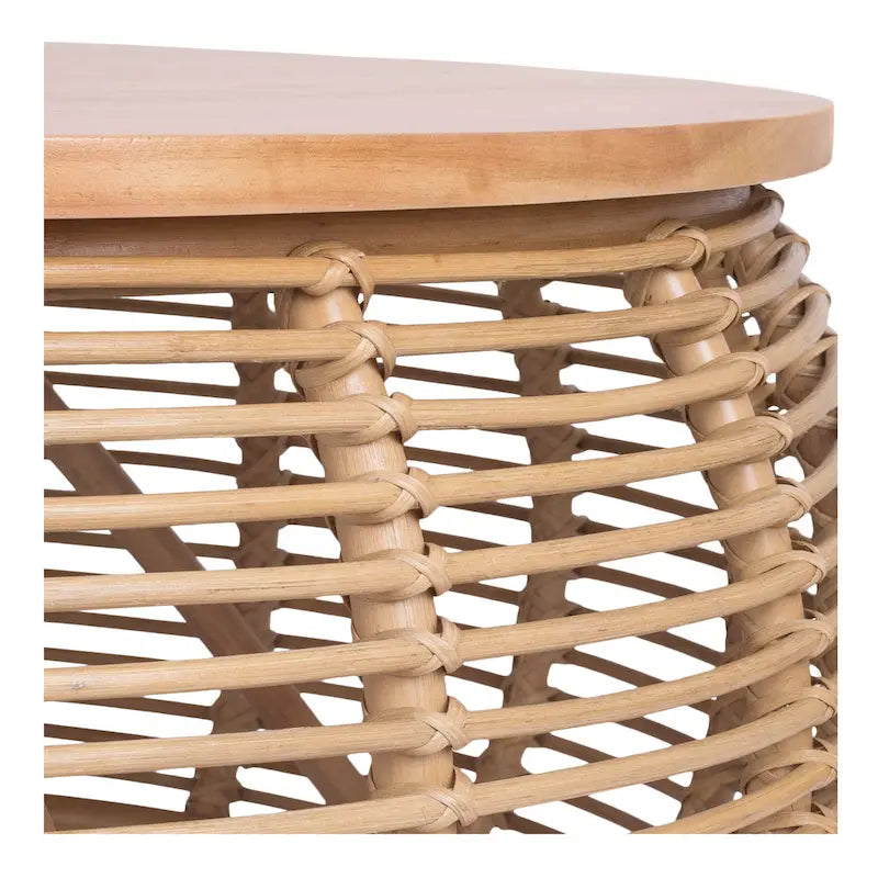 Table basse ronde en rotin Doolittle
