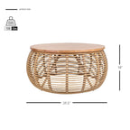 Table basse ronde en rotin Doolittle