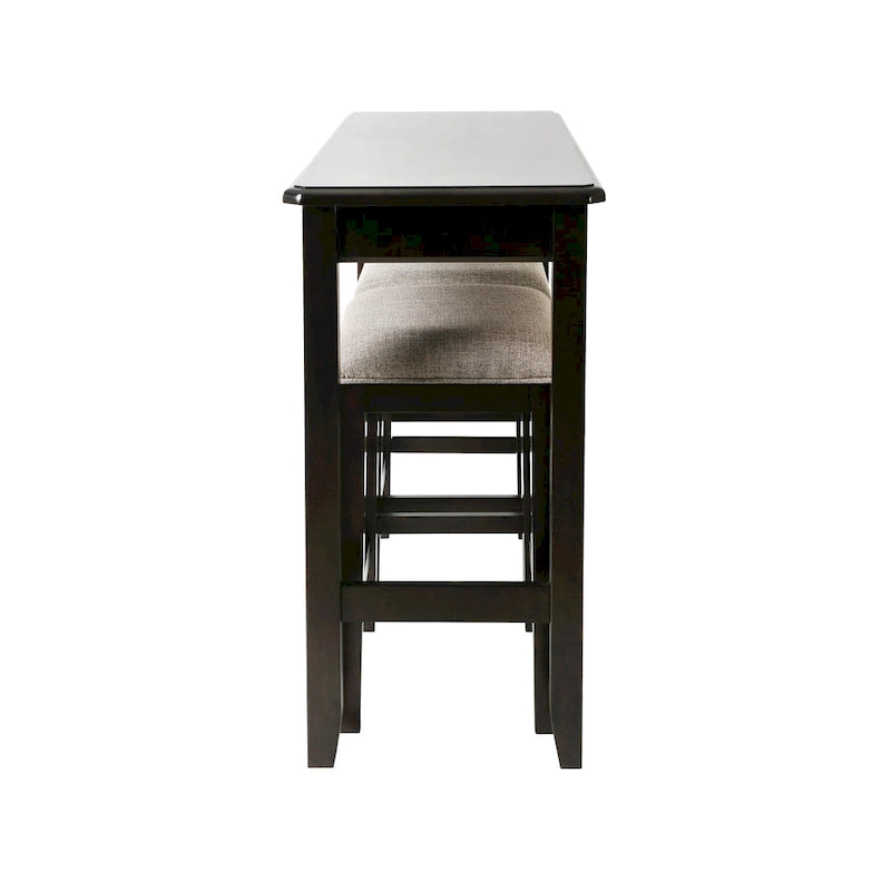 Console de salon hauteur pub avec deux tabourets hauteur comptoir