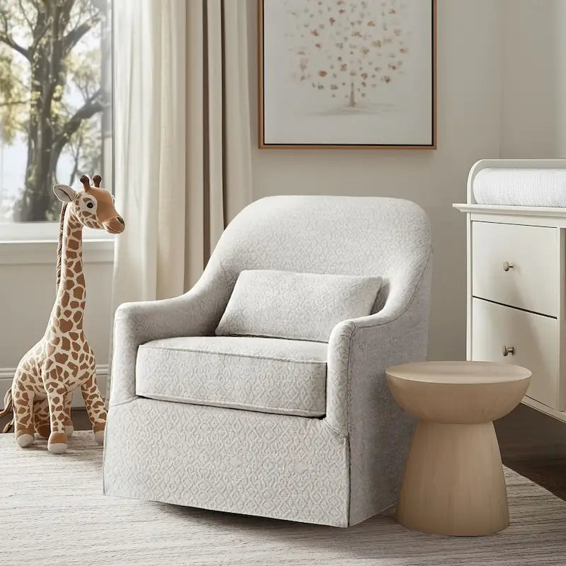 Fauteuil planeur pivotant Doane 360 degrés ivoire/noir