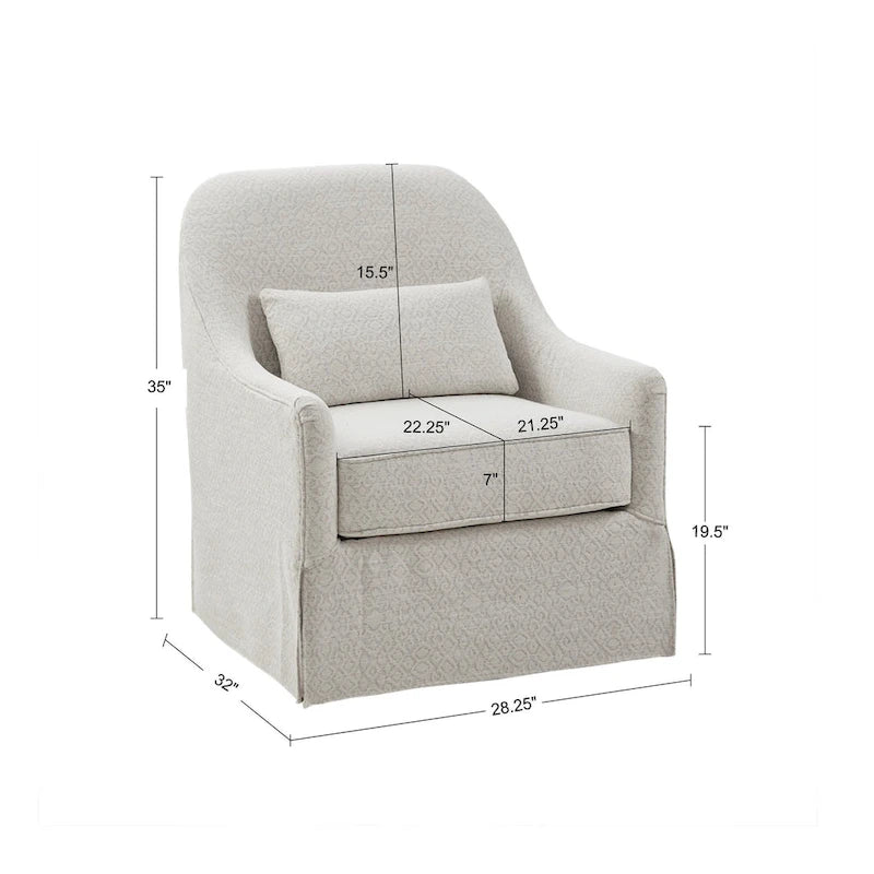 Fauteuil planeur pivotant Doane 360 degrés ivoire/noir