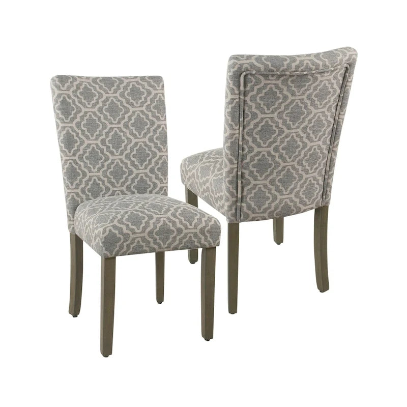 Chaise de salle à manger géométrique HomePop Parsons gris cendré (Lot de 2)