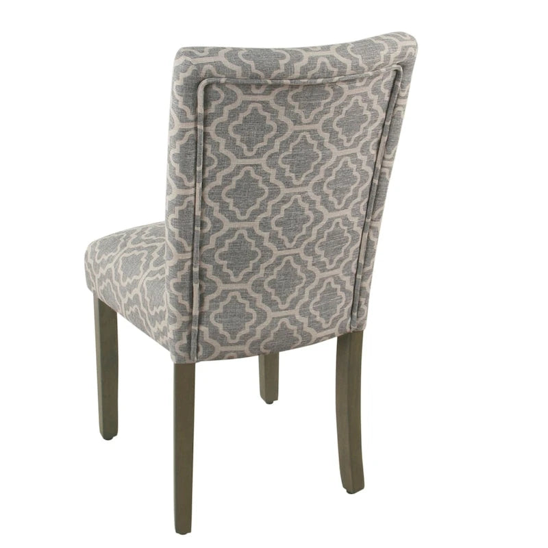 Chaise de salle à manger géométrique HomePop Parsons gris cendré (Lot de 2)