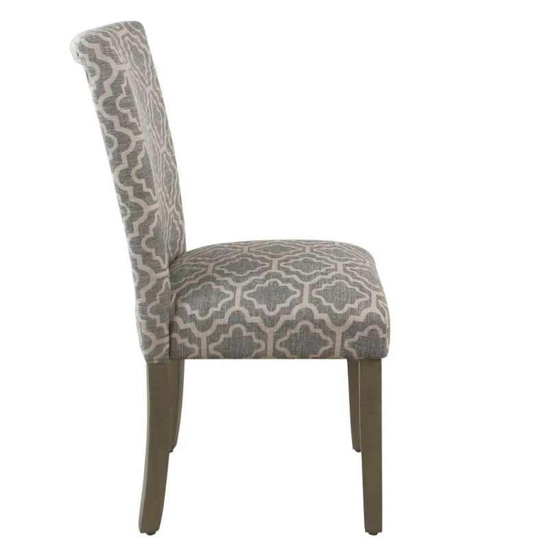 Chaise de salle à manger géométrique HomePop Parsons gris cendré (Lot de 2)