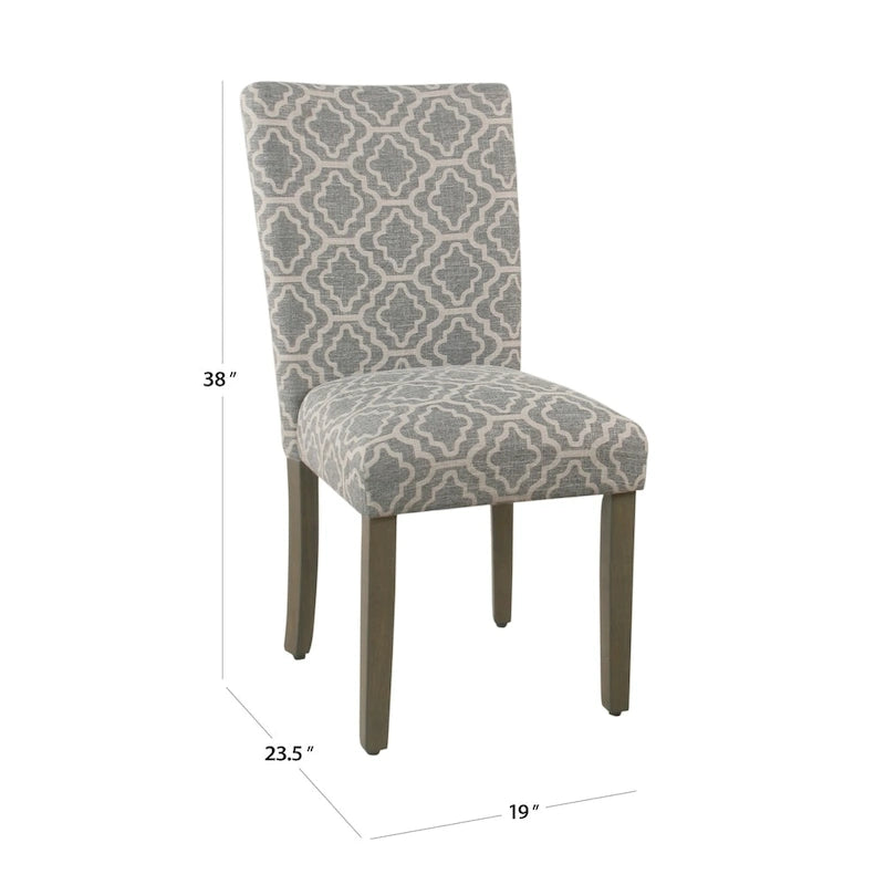 Chaise de salle à manger géométrique HomePop Parsons gris cendré (Lot de 2)