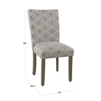 Chaise de salle à manger géométrique HomePop Parsons gris cendré (Lot de 2)